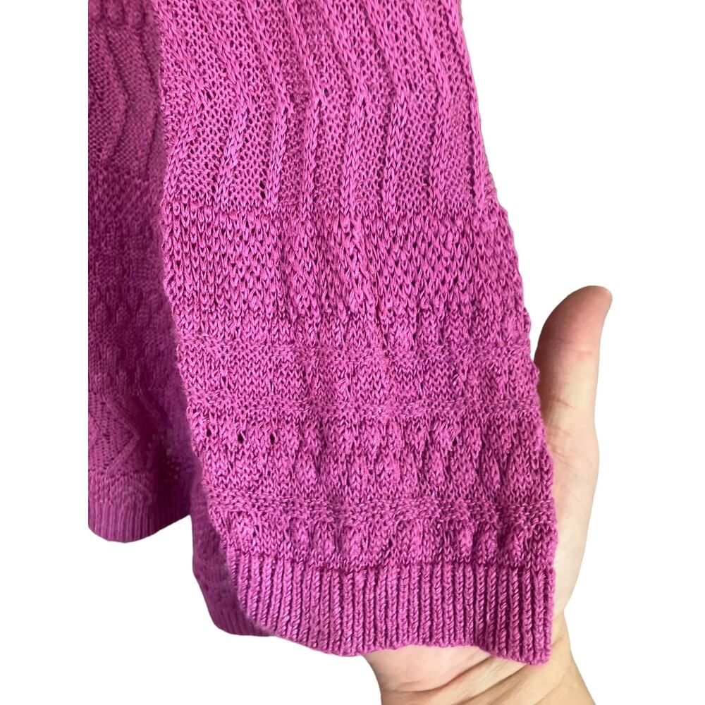 Investments Women's Fushia Long Sleeve Round Neck Pullover Sweater Tunic SZ L - Picture 6 of 9